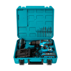 KIT DE BERBEQUIM PERCUTOR DE 20V COM 2 BATERIAS DE 2.0A E CARREGADOR DE BATERIA 22,5x20,3cm KOMA TOOLS