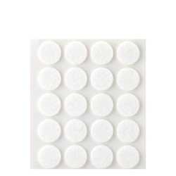 Pack 20 feltros adesivos sinteticos brancos, ø17mm plasfix inofix