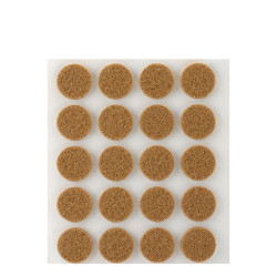 Pack 20 feltros adesivos sinteticos castanhos, ø17mm plasfix inofix