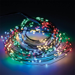 Grinalda de micro led para árvore de 180 cm, 408 leds, multicor, exterior, 6,8 m