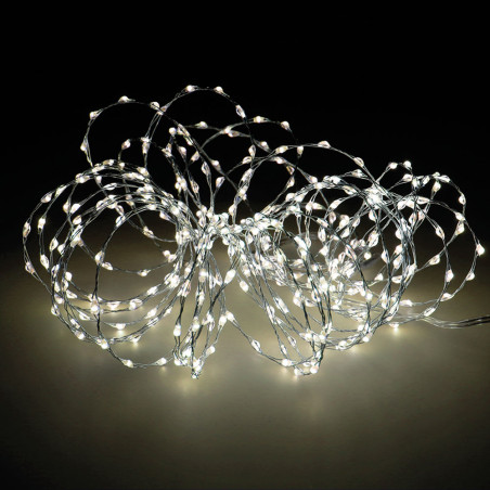Grinalda micro led, 378 leds extra brilhantes, luz quente, para exteriores, 6 m