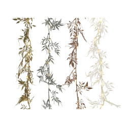 Grinalda a pilhas fixa 30 micro leds branco quente folhas decorativas cores/modelos sortidos 2m