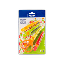 Blíster com tesouras zig-zag com 4 folhas intercambiáveis 16cm milan