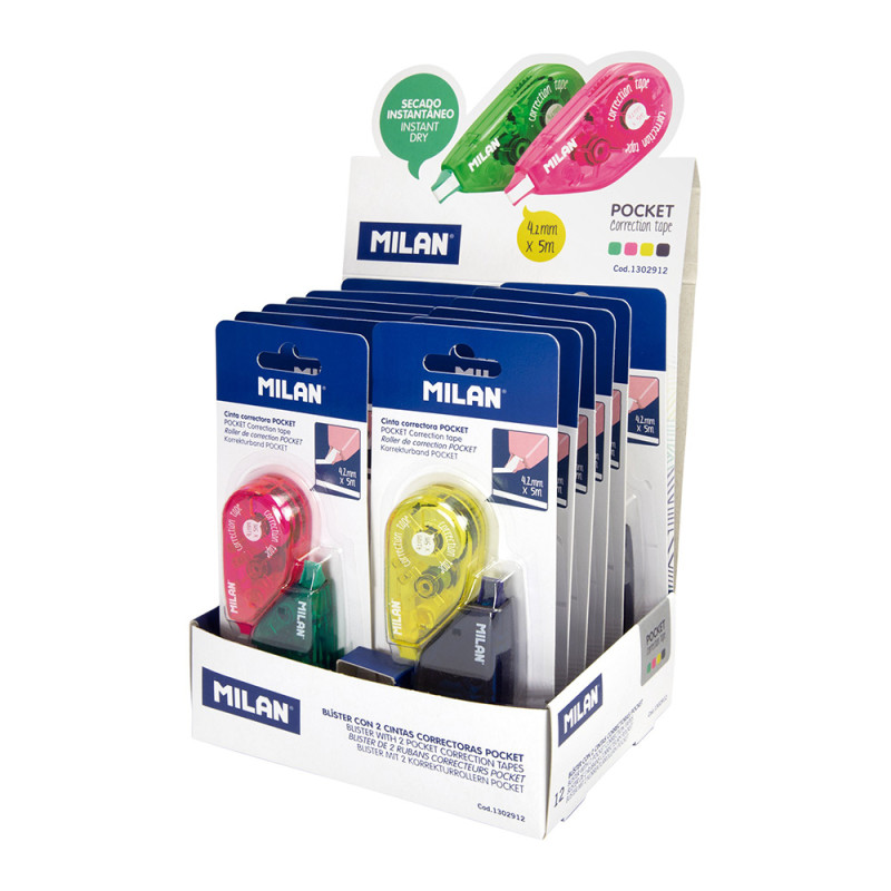 Corretor de fita 4,2mm x 5m milan cores/modelos sortidas