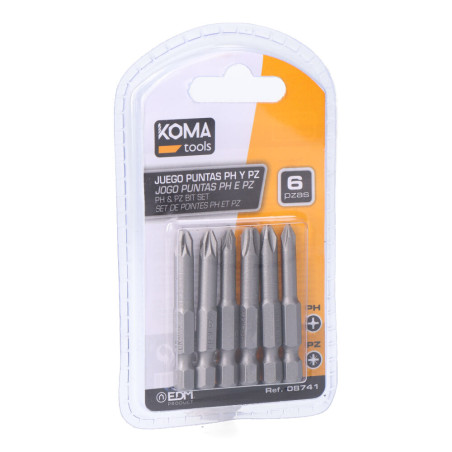 Jogo de 6 ponteirasph 1-2-3 pz 1-2-3 x 50mm