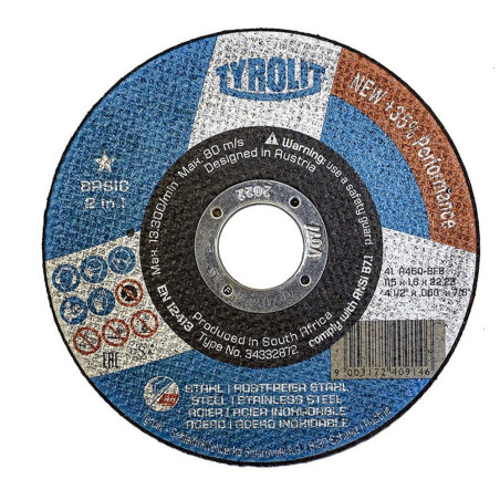 Disco de corte plano 41c ø115 x 1,6 x 22,23 mm a46q-bfb