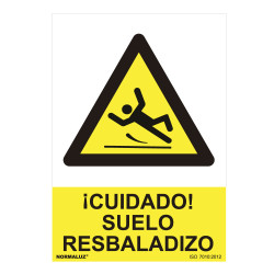 Sinal perigo "cuidado suelo resbaladizo" (pvc 0.7mm) 30x40cm normaluz