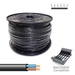 Cabo plano h05vvh2-f 2 x 1,00 mm preto, 500 m. (bobine grande)