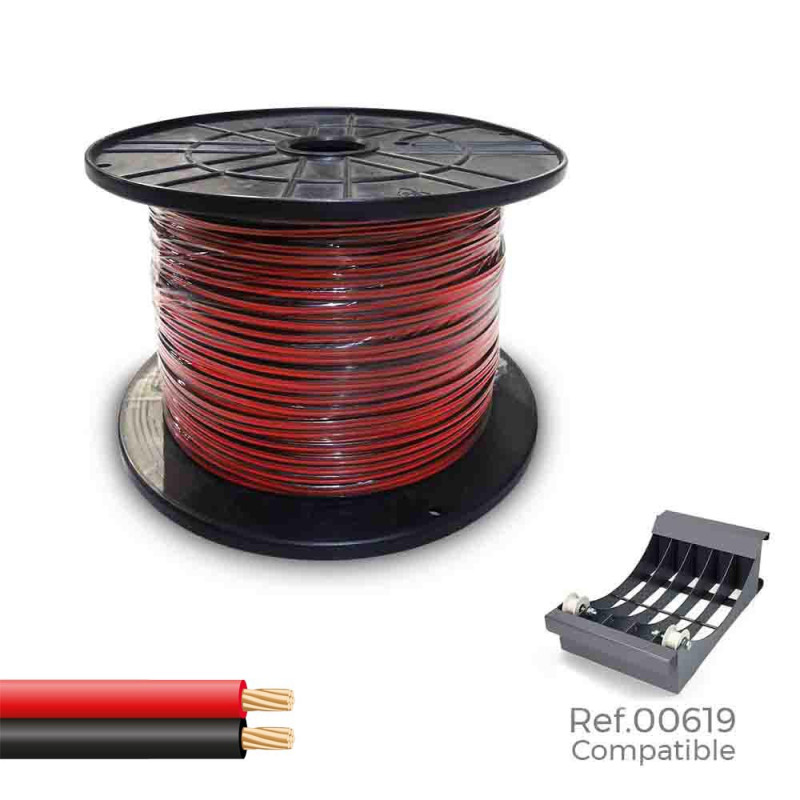 Bobine de cabo paralelo 48v 2 x 1,50 mm vermelho/preto 500 m (bobine grande)