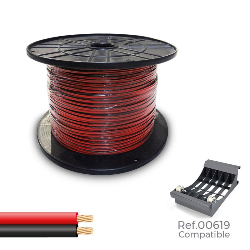 Bobine de cabo paralelo 48v 2 x 0,75 mm vermelho/preto 1000 m (bobine grande)