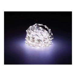 Grinalda micro led extra dense branco frio intermitente 14m 567 leds cabo prateado