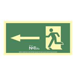 Sinal de evacuação fecha esquerda (pvc 1mm) classe a 32x16cm normaluz