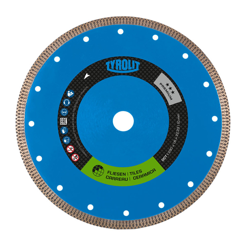 Disco de diamante contínua 1a1r dct ø125 x 1,2 x 22,23 mm