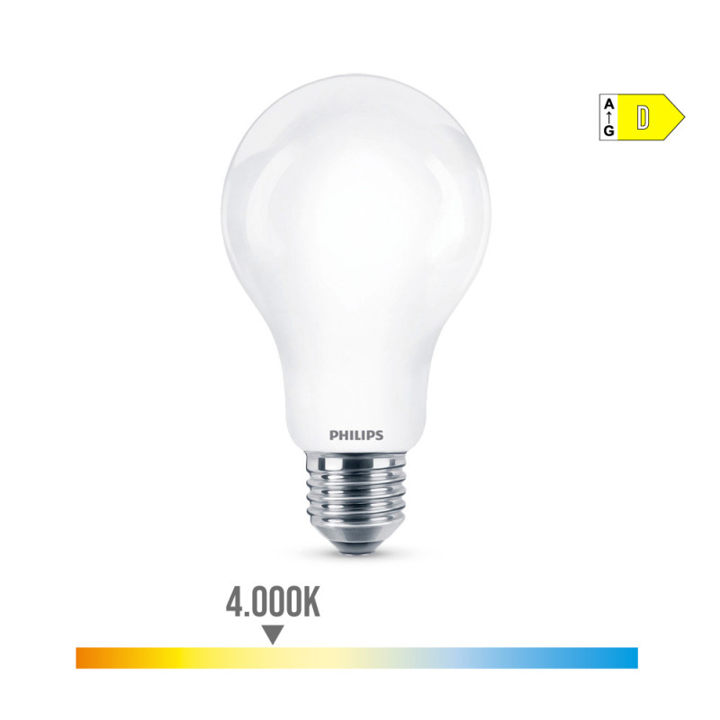 Lâmpada standard led e27 13w 2000lm 4000k luz dia ø7x12,1cm. philips