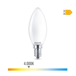 Lâmpada vela led e14 6,5w 806lm 4000k luz dia ø3,5x9,7cm. philips
