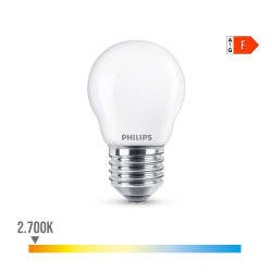 Lâmpada esférica led e27 4,3 w 470 lm 2700 k luz quente ø4,5x8,2 cm