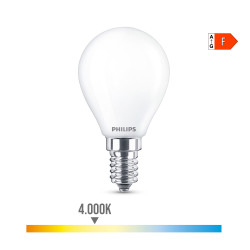 Lâmpada esférica led e14 4,3 w 470lm 4000k luz dia ø4,5x8,2cm philips