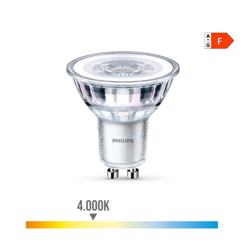Lâmpada gu10 led 4,6 w 390lm 4000k luz dia ø5x5,4cm philips