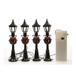 Candeeiro de rua para cenas de natal, conjunto de 4, ø2,5 x 12 cm, 4 leds
