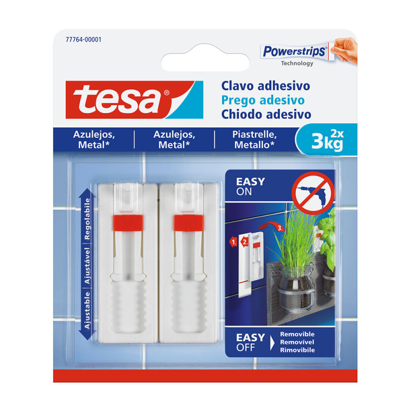 Prego adesivo até 3kg azulejo 77764 tesa