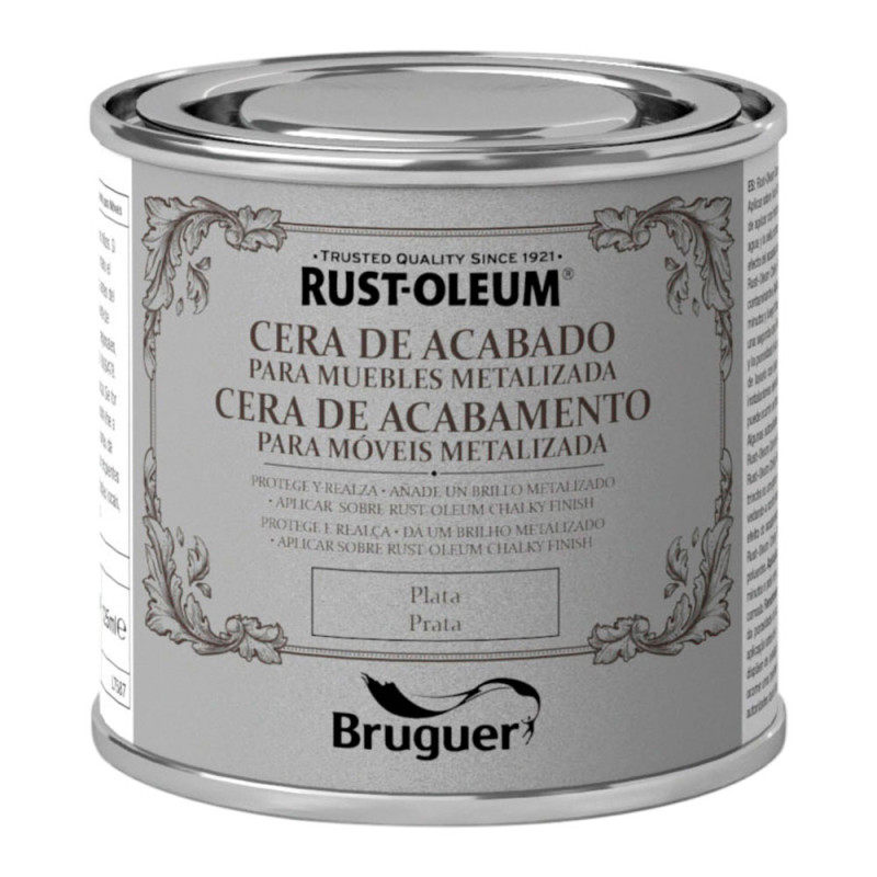 Rust-oleum chalky finish cera para móveis prata 125 ml