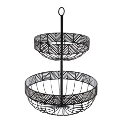 Fruteiro de dois andar metal preto