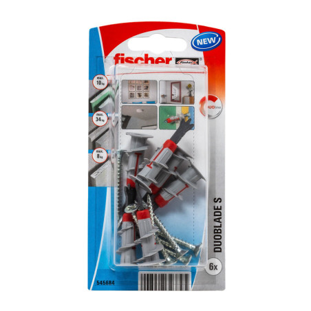 Blister 6 unid. duoblade s + parafuso 545684 fischer