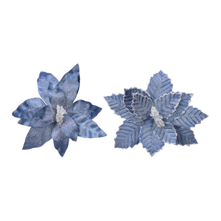 Flor de páscoa azul de poliéster efeito geada ø34x6cm cores/modelos sortidos