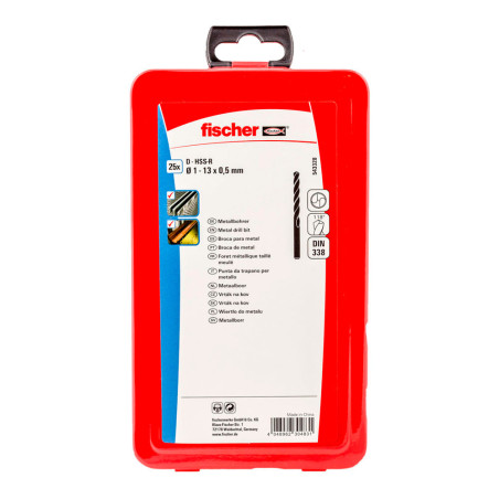 Broca para metal hss-r din 338, conjunto de 25 peças ø1,00 - 13,00 mm