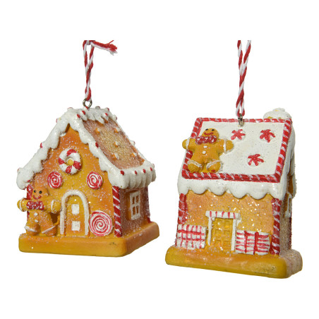 Enfeite casa poliresina homem de gengibre. modelos sortidos 6,5x5x7cm