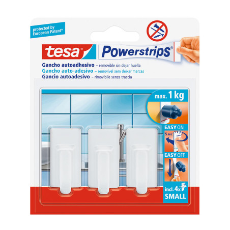 Tesa powerstrips até 1kg classic branco 57530