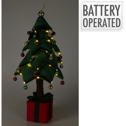 Árvore de natal com led, branco quente, a pilhas, 70 cm.