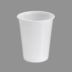 Saco 25 copos brancos biodegradáveis 200cc plástico