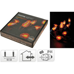 Grinalda efeito chama, ip44, 10 leds, 220v, 510 cm