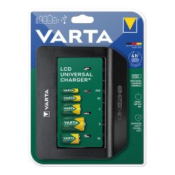 Carregador varta lcd multi charger+sem pilhas 1600mah 100/220v 4h universal