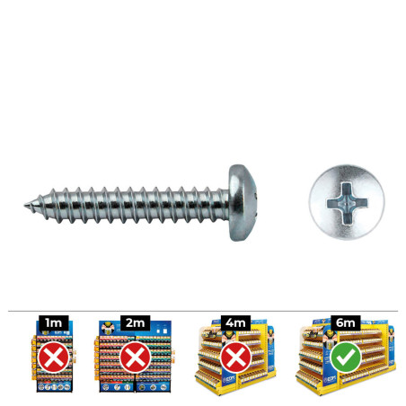 Caixa 500 unid. parafuso chapa cabeça de queijo philips din/ref 7981 3,9x16mm zincado celo