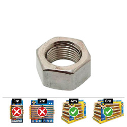 Caixa 250 unid. porca hexagonal din/ref 934 ø10mm zincado celo