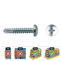 Caixa 500 unid. ponta broca cabeça de queijo (rosca da placa) philips din/ref 7504n ø4,8x38mm zincado celo