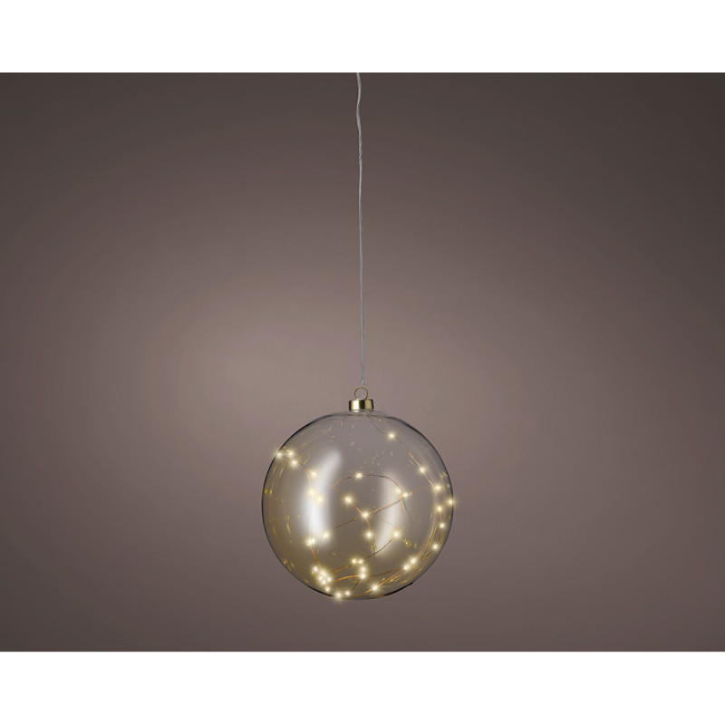 Bola de vidro microled, luz fixa, branco quente, ø21cm