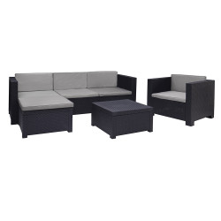 Conjunto jardim/terraço sofá+cadeirão+mesa sofá: 190x66x72 cadeirão: 74x76x72cm mesa: 57x57x34cm manhattan graphite sp berne ...