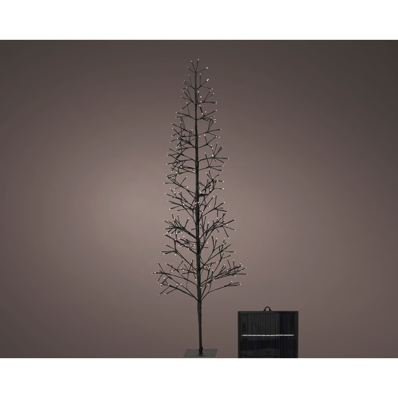 Árvore microled solar, luz intermitente, 192 leds, branco quente.