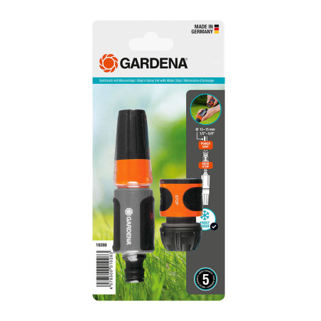 Kit de rega, agulheta multijato+conector. 13mm (1/2") 15mm (5/8") (blíster) gardena