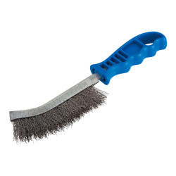 Escova de mãos em aço, com cabo em plástico, 265 mm
