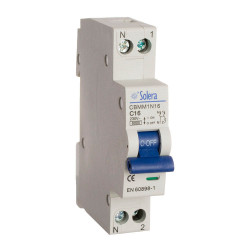 Disjuntor magnetotérmico solera 1 polo+neutro 16a (estreito) (retractilado) cbmm1n16
