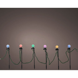 Grinalda micro leds intermitente, 20 luzes com estaca, branco quente/multicor ip44 14,5m