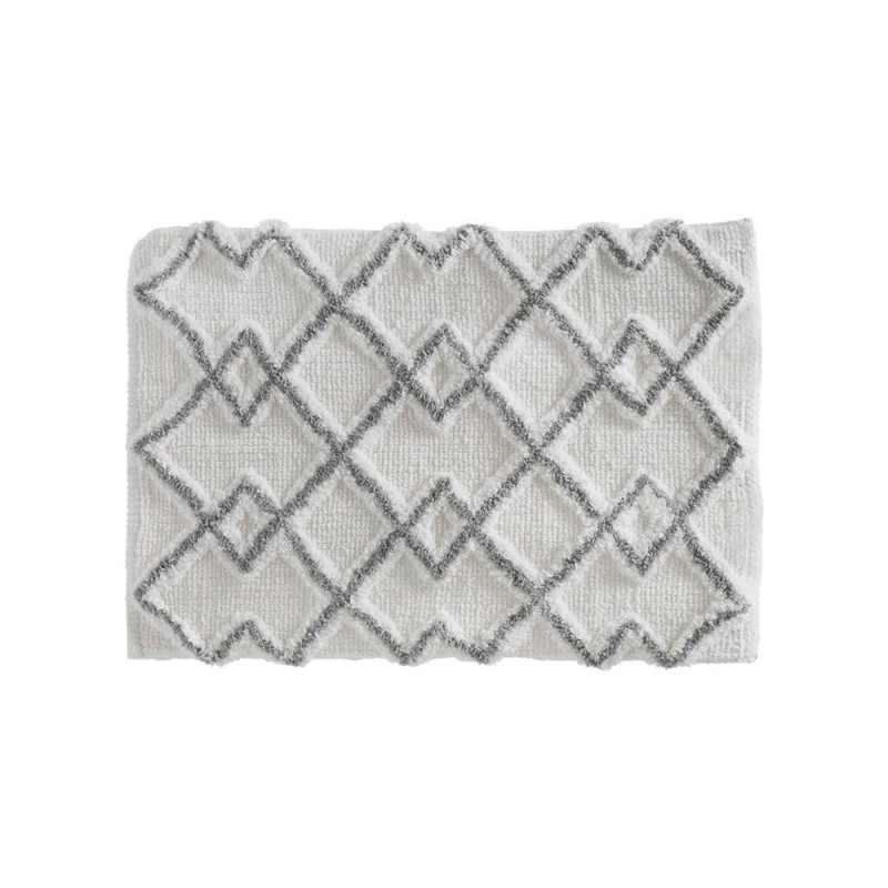 Tapete de banho étnico cinzento 50 x 75 cm