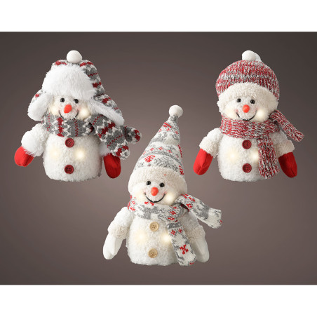 Boneco de neve com microled, modelos vários, 11 x 8 x 8 cm
