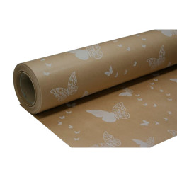 Papel de embrulho borboletas brancas 70 cm x 50 m