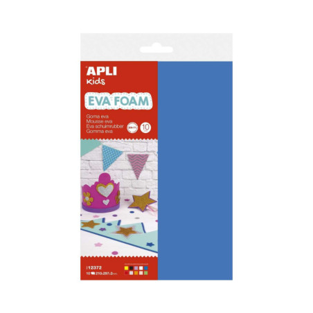Pack papel de borracha eva multicolor a4 10 folhas apli kids