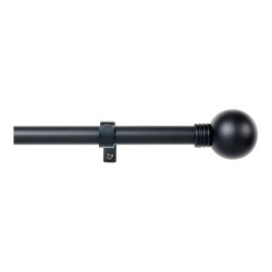 Kit varão para cortinados anillo extensível de 110 a 200cm preto cintacor - storplanet